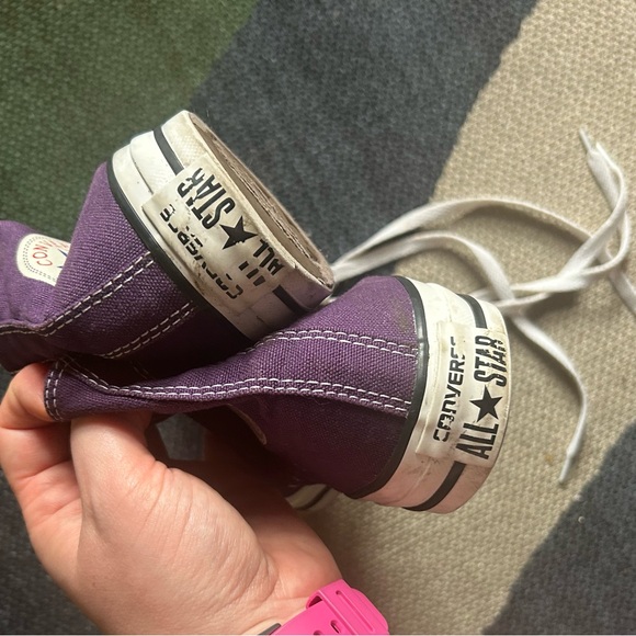 Purple High-Top Converse Sneakers - Picture 3 of 6